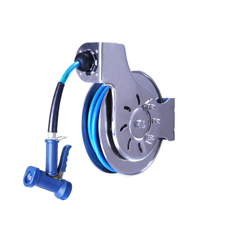 

Wall Mounted Retractable Automatic Metal Garden Hose Reel For Restaurant And Hotel Kitchen