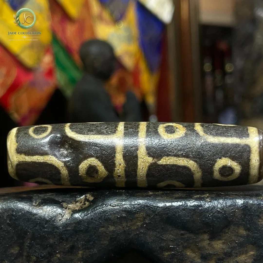 Tibetan Nepalese Himalayan Bead Ancient agate Old Dzi Talisman 12eye Bead Amulet
