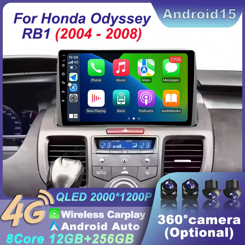 

For Honda Odyssey RB1 2004 - 2008 WIFI Radio Smart Android 15 Auto Wireless Radio System Video No 2din Player Host Screen GPS BT