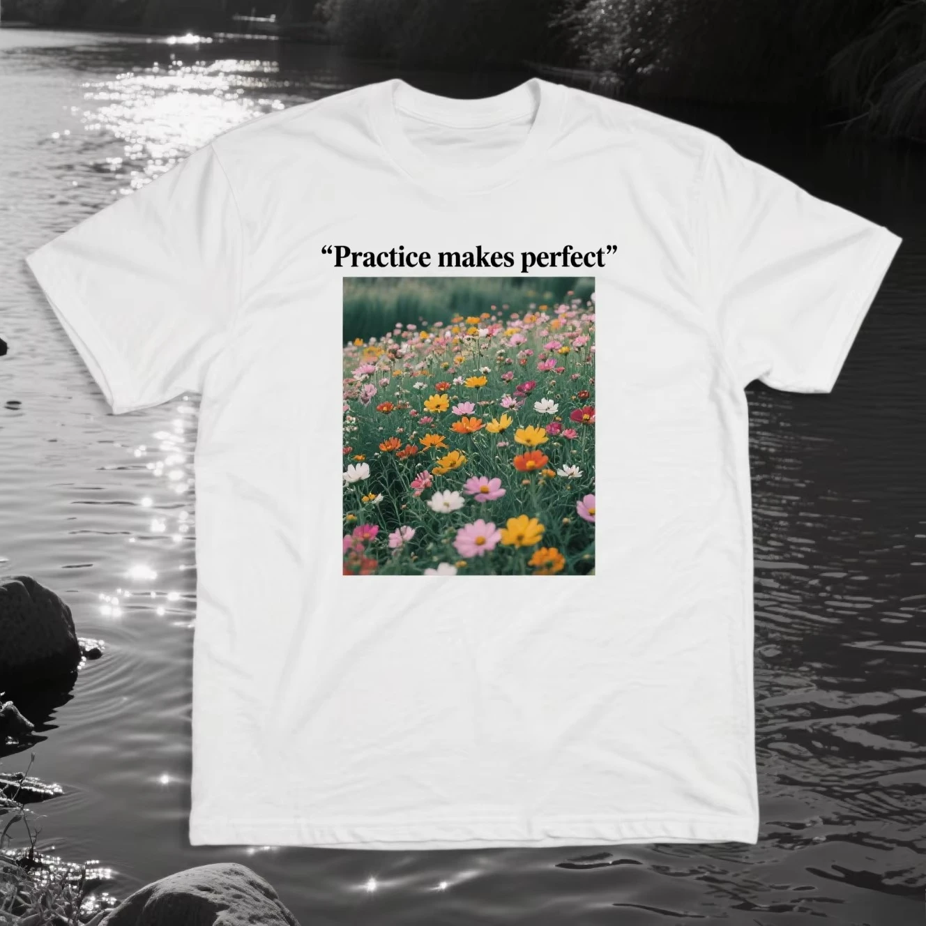 

Летние хлопковые мужские и женские футболки с короткими рукавами и графическим принтом Riverside Flowers, модная осенне-зимняя внутренняя одежда