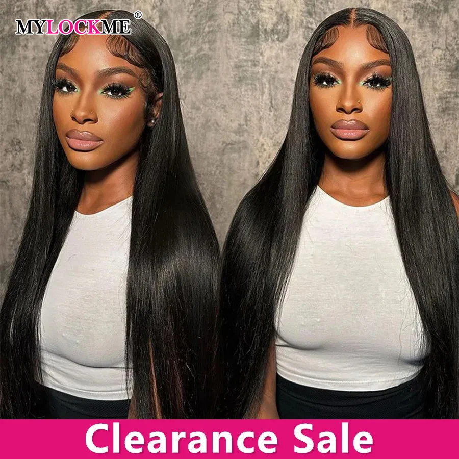 32 34 Inch Bone Straight 13x4 Lace Front Human Hair Wigs Brazilian 13x6 Lace Frontal Wig PrePlucked For Women Remy Hair MYLOCKME