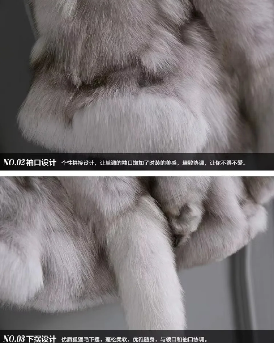 New Real Fox Fur Coat Autumn and Winter Fox Fur Shawls Neckline Jacket Women Natural Fur Vest Shawl Short Trend Lady Fur Poncho