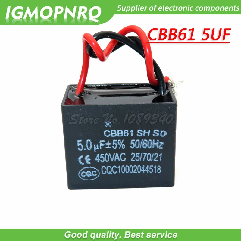 1pcs CBB61 starting capacitance AC Fan Capacitor 450V CBB Motor Run Capacitor 1UF 1.2UF 1.5UF 2UF 2.5UF 3UF 5UF 10UF  12UF 16UF