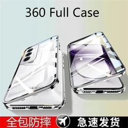 Oppo Reno 12 Pro 5G 케이스 용 360 전체 케이스 Reno11Pro 카메라 보호용 양면 자기 유리 흡착 금속 전화 커버