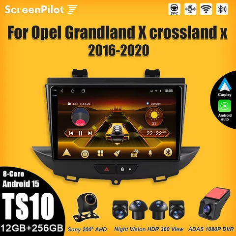 Android 15 for Opel Grandland X crossland x 2016-2020 Car Radio 2 din Multimedia Video Player Carplay Bluetooth Touch Screen RDS