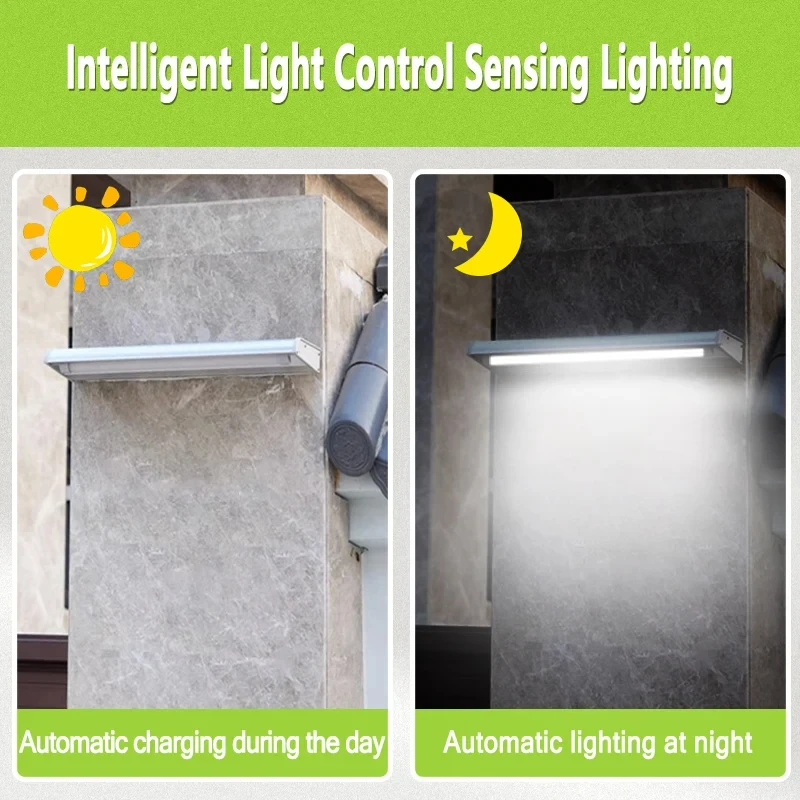 Outdoor Light Solar com Sensor de Movimento Alumínio 900lm 1100lm IP65 Impermeável Signboard LED Wall Light