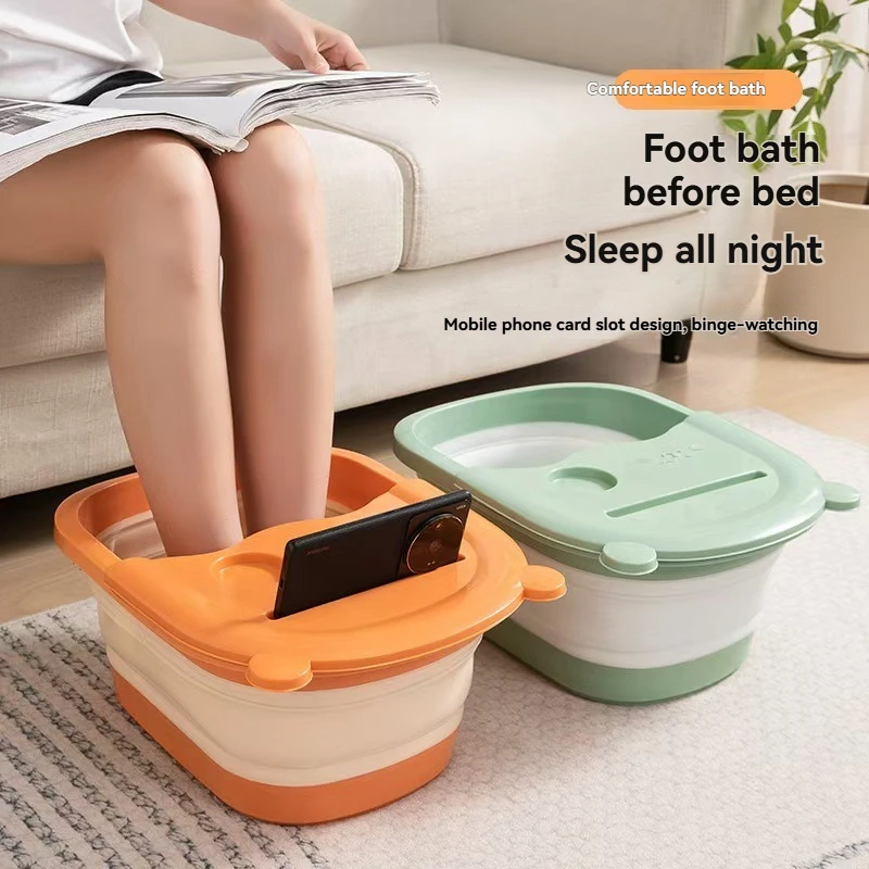 

Складная ванночка для ног (1 шт.) для домашнего использования, портативная ванна для замачивания ног, массажная ванночка для мытья ног, утолщенная