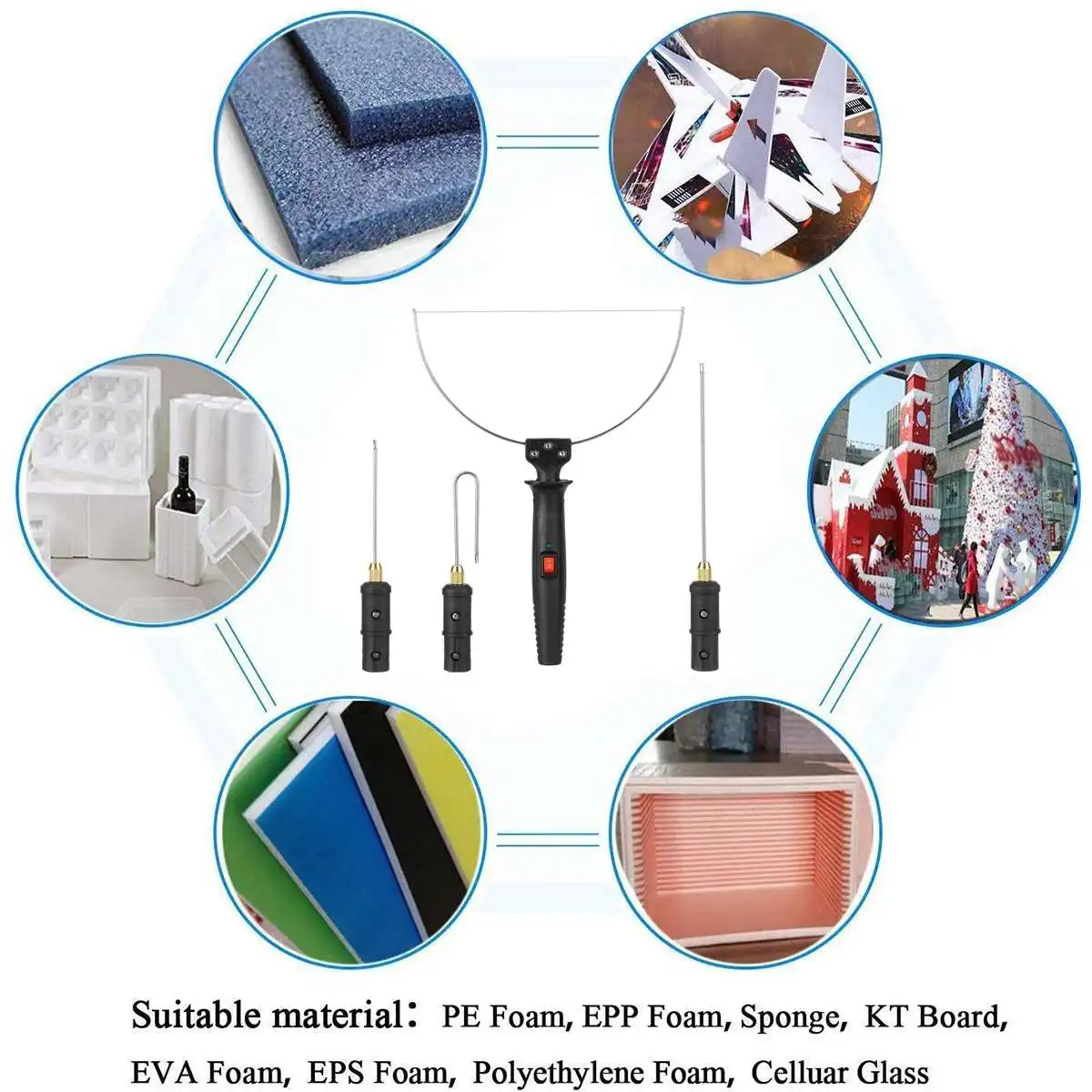 3in1 for Foam Cutter Blade Die cutter Electric Styrofoam Cutting Wire Adjustable Temperature Foam Cutting Machine Thermal Knife