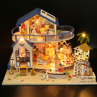 Wooden Dollhouse Miniature DIY Doll House Kit Handmade Creative Room 3D Puzzle Building With LED Crafts For Adult Christmas Gift