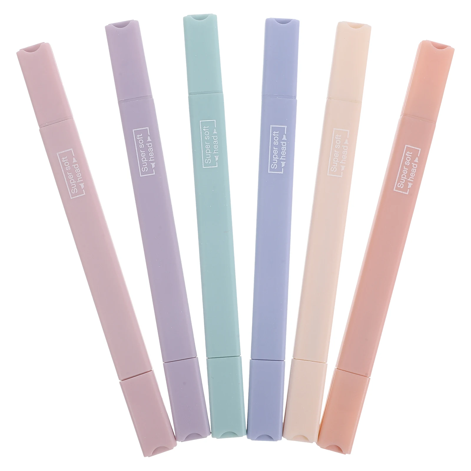 

6pcs Fluorescent Highlighter Pens Smooth Writing No Leak Plastic Marker Pens For Students Office Book Marking Note Highlighter