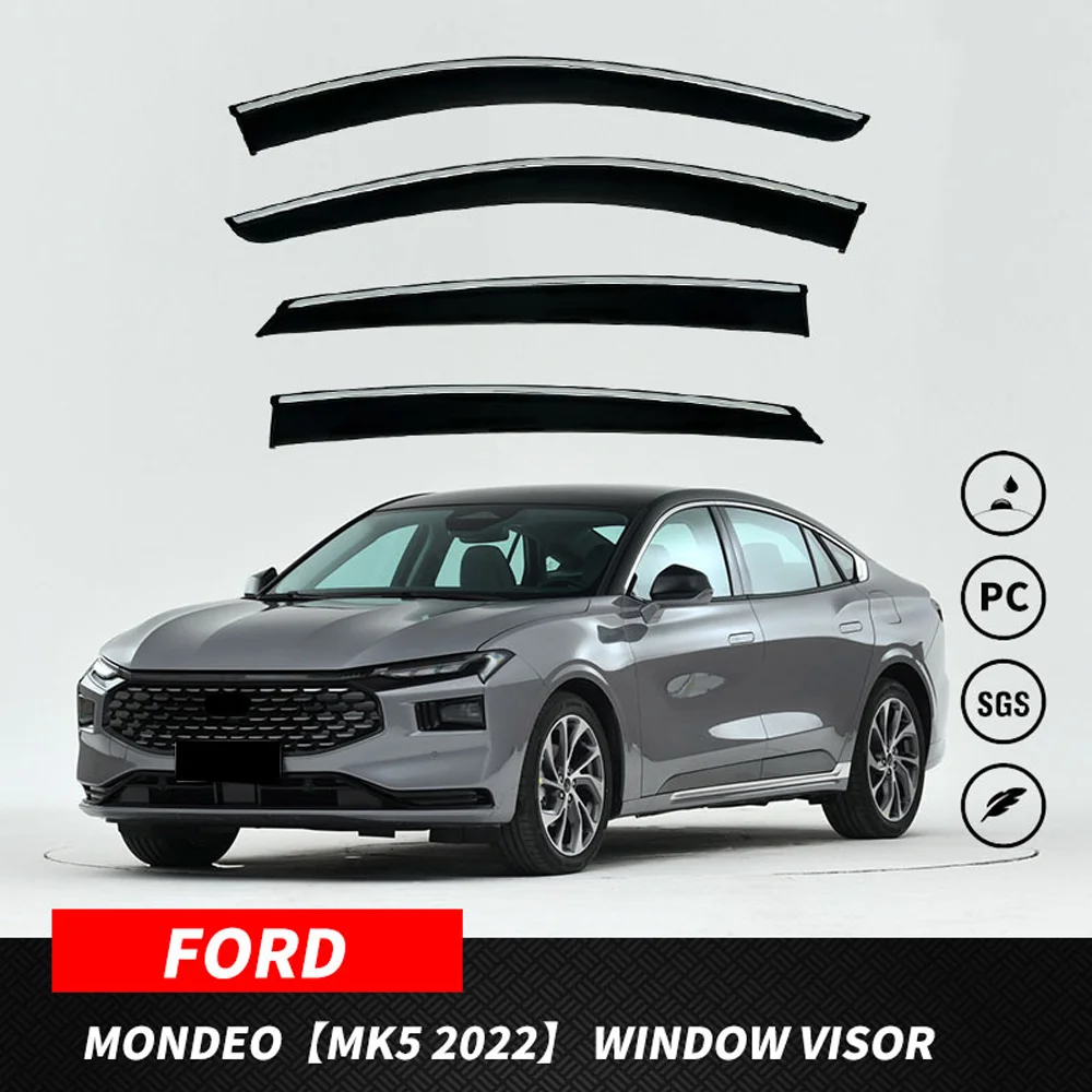 

Chrome Strips Rain Guards for FORD Mondeo 5th 2022-2023 Window Visor Wind Deflectors Door Visor Vent Shades Ventvisor