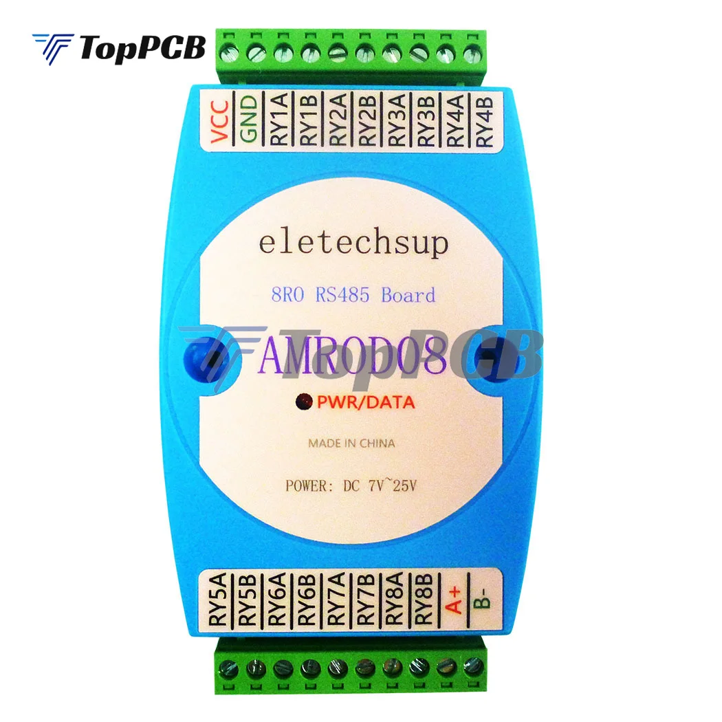 8 Channel Relay Output Module RS485 Modbus RTU Communication PLC Expansion Board