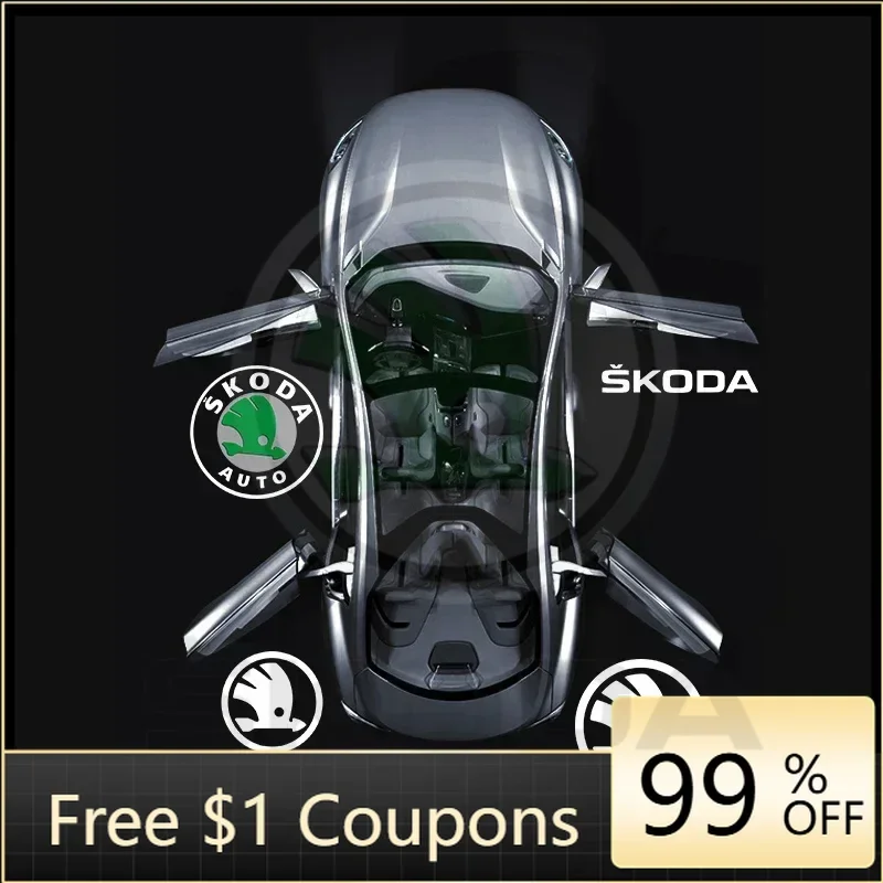 

Наклейки на автомобиль для Skoda, 2 шт., светодиодные проекторы с логотипом, лампы для проекции на дверь, приветственные световые тени для Skoda Superb, SUPERB, Superb Oct