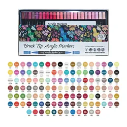 100/120 Colors Dual Tips Acrylic Marker for Painting Kids Stone Paint Markers Ceramic Glass Wood DIY Art Stationery School