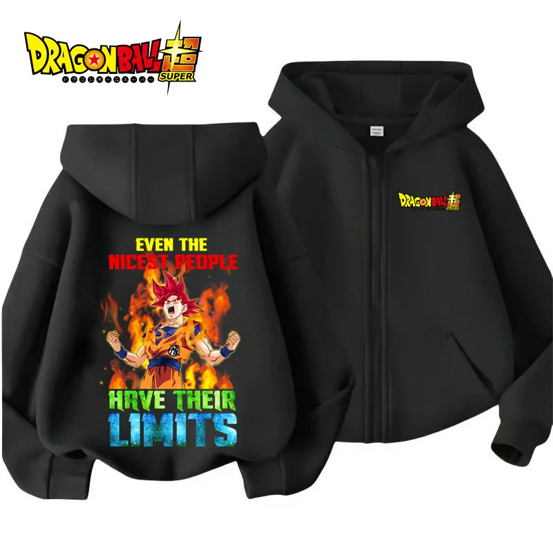 أنيمي دراغون بول الاطفال قلنسوة بسحاب الكرتون جوكو طباعة الخريف طويلة الأكمام البلوز BoysClothes فتاة سترة عادية القمم #5