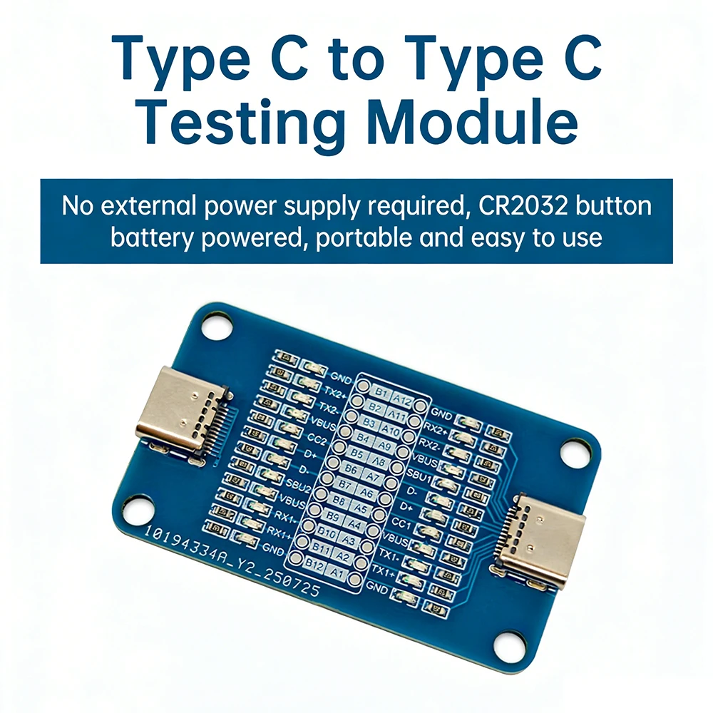 Dual-headed Type-C Fast Charging Cable Testing Module Type C to Type C Cable Testing Module Portable LED Indicator Cable Tester