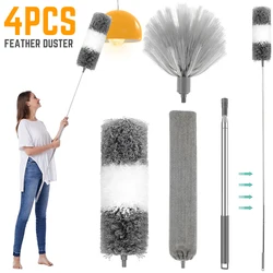 Microfiber Duster Feather Duster Bendable Scratch Free Telescopic Pole Detachable Dust Cleaning Tools for Furniture Cleaning New