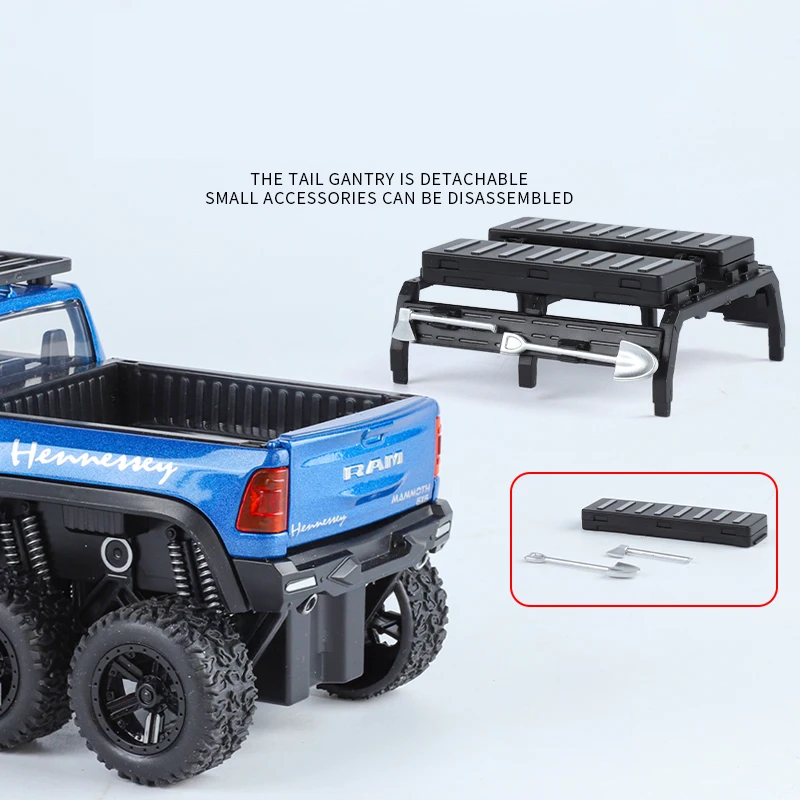 1:32 Skala Dodge Ram TRX 6X6 Alloy Suv Car Premium Model Diecast Metal Symulowany Dźwięk Światło Pociągnij Zabawka Dziecięca Samochód Prezent Jeden Piec