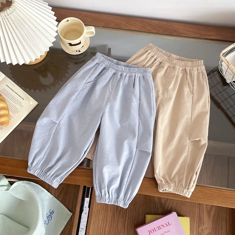 Girls Pants 2026 Spring Summer New Korean Version Solid Color Casual Fashion Daily Western Style Simple and Versatile Wear