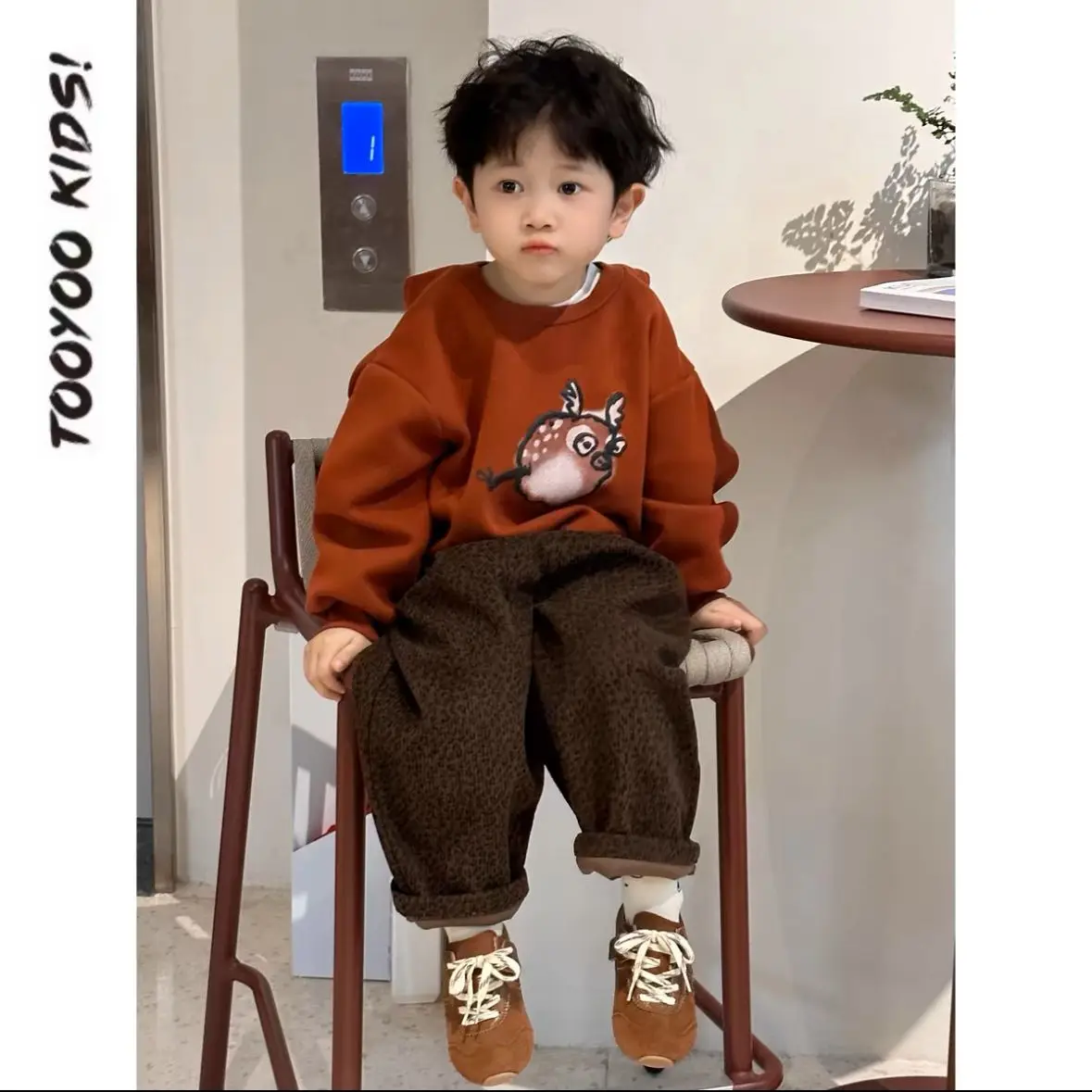 

Fashion Boys Girls Suits Winter Cartoon pullovers Top+Corduroy Loose Pants 2pcs Kids Sets Casual Sportwear Sweatshirt Clothes