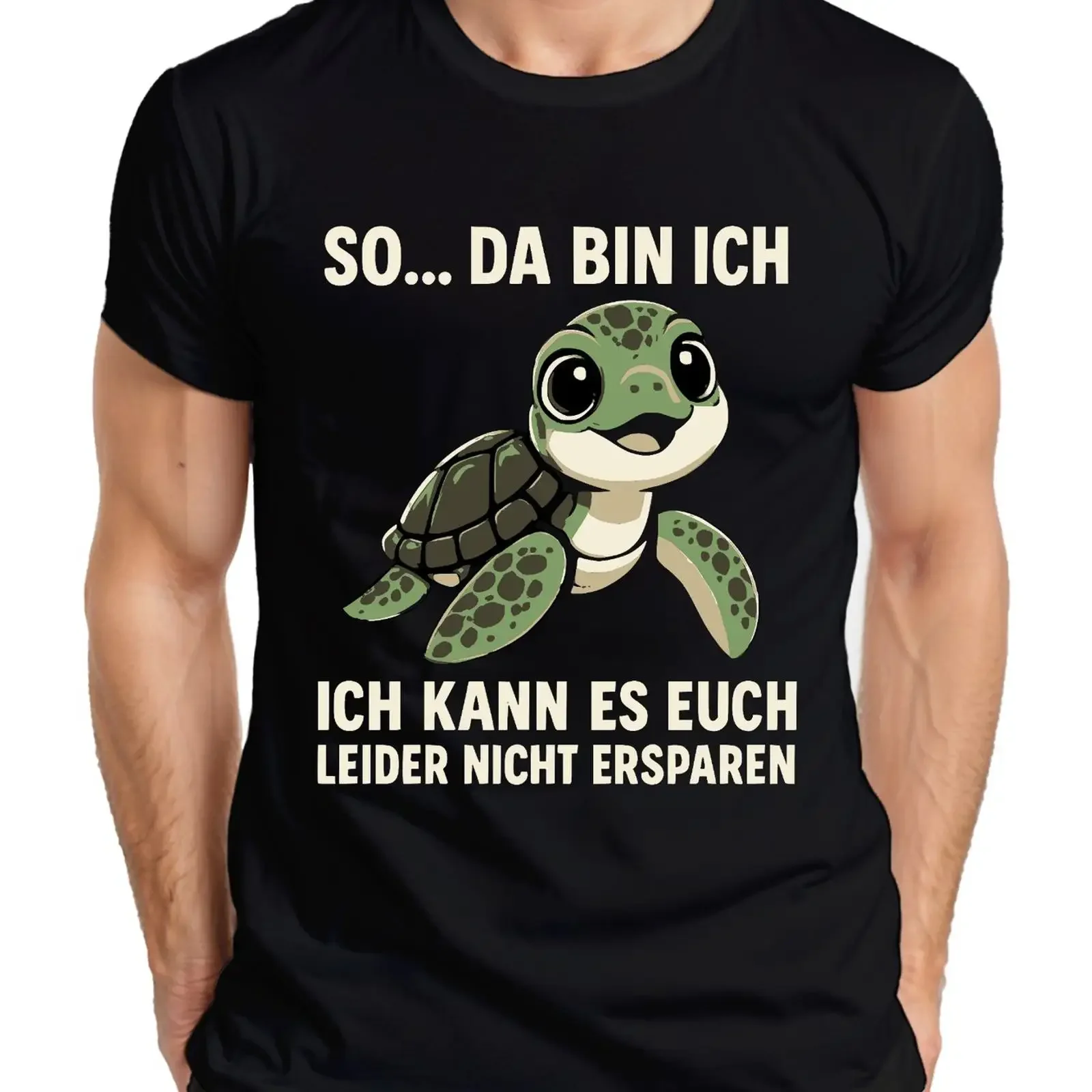 So da bin ich leider nicht ersparbar Schildkröte süß Geschenk Herren T Shirt vintage Washed Comfortable Soft