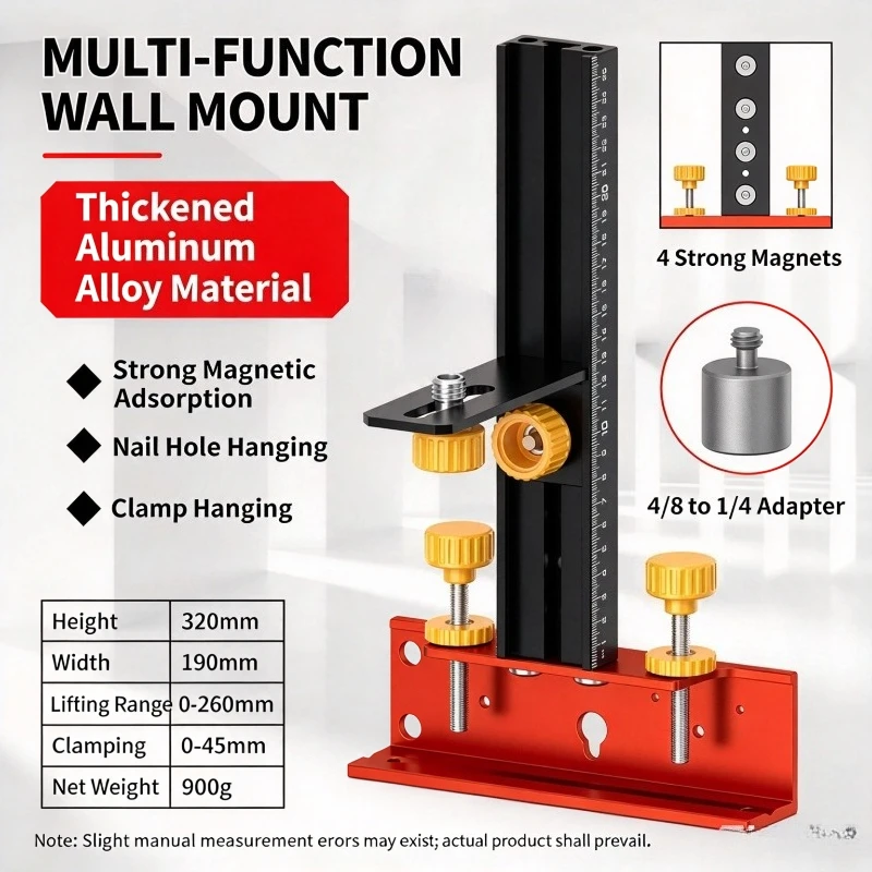 Stable Mounting Aluminum Alloy Construction Adjustable Laser Level Bracket Laser Level with 1/4inch To 5/8inch Screw Adapter