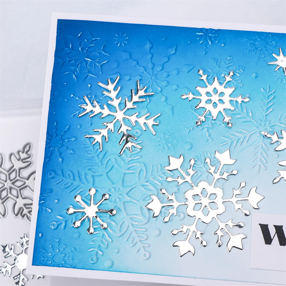 Sneeuwpop Olijven 3D Embossing Map Kerst Sneeuwvlok, Rose Bloemen Achtergrond Patronen Sjablonen Voor DIY Scrapbooking Kaart