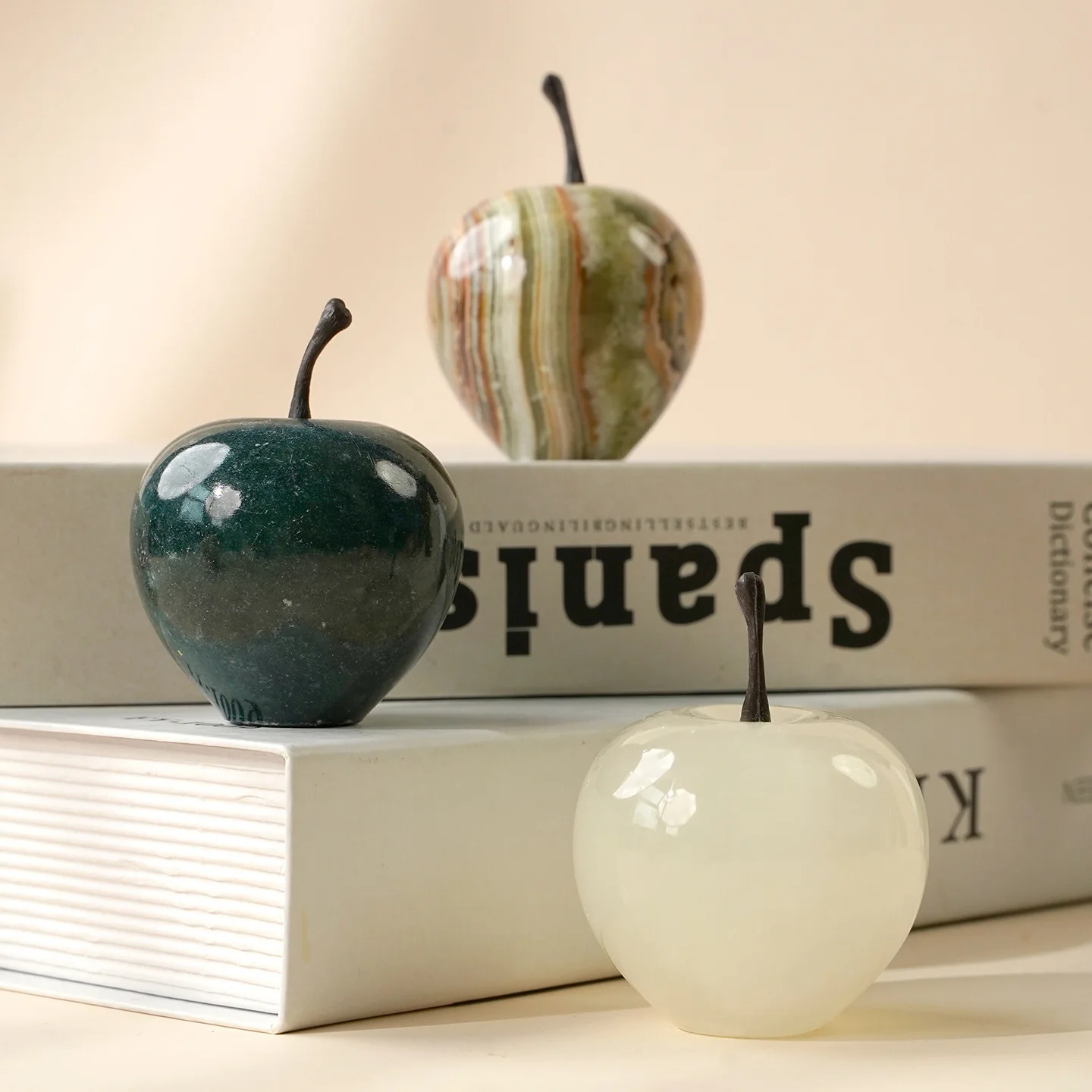 Marble Crystal Apple Ornament Christmas Eve Apple Handicrafts Handmade Jade Wine Cabinet Decoration