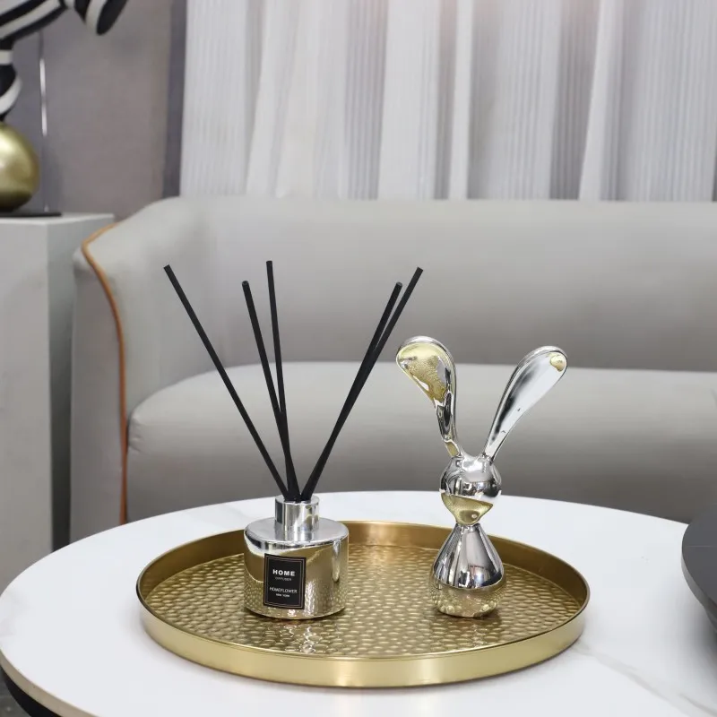 Creative round hammer metal tray ornament living room bedroom entrance hotel TV cabinet home decoration