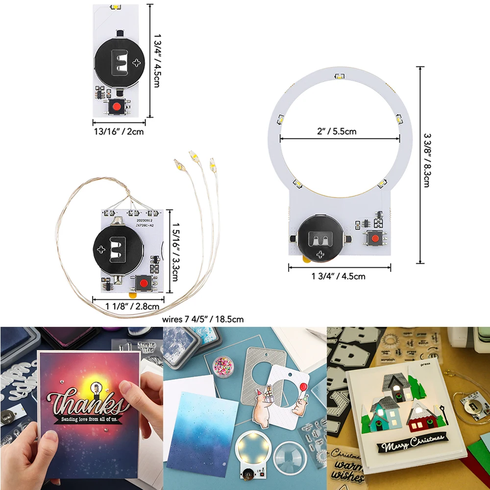 Mini Halo Lights & Easy Lights Samoprzylepne jednostki oświetleniowe z ciepłymi białymi diodami LED do samodzielnego tworzenia kartek oświetleniowych do scrapbookingu 2023.