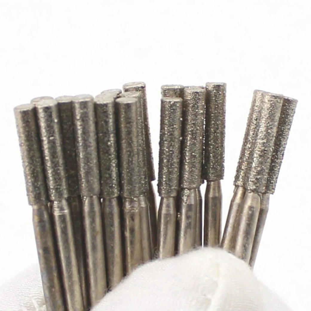 30Pcs 2.5-8mm Diamond Drill Bits Cylindrical Grinding Hole Saw for Glass Stone Jewelry Carving Lapidary Tools 2.35mm Shank
