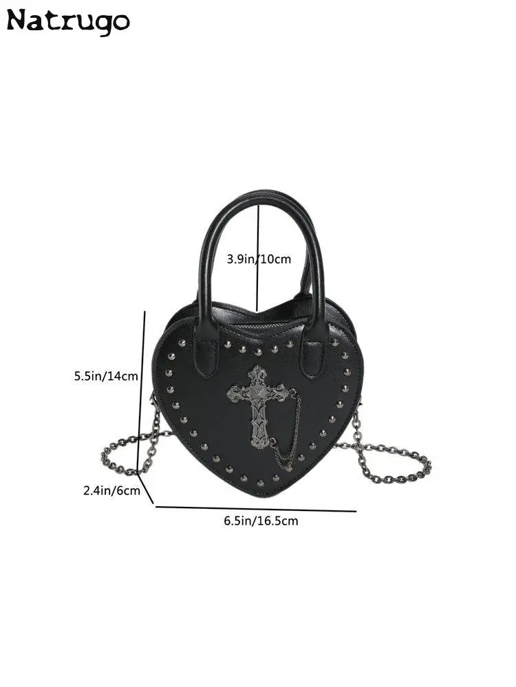 Borsa a tracolla da donna Fashion Loving Chain Bag borse da donna in stile gotico Cool borsa con patta retrò