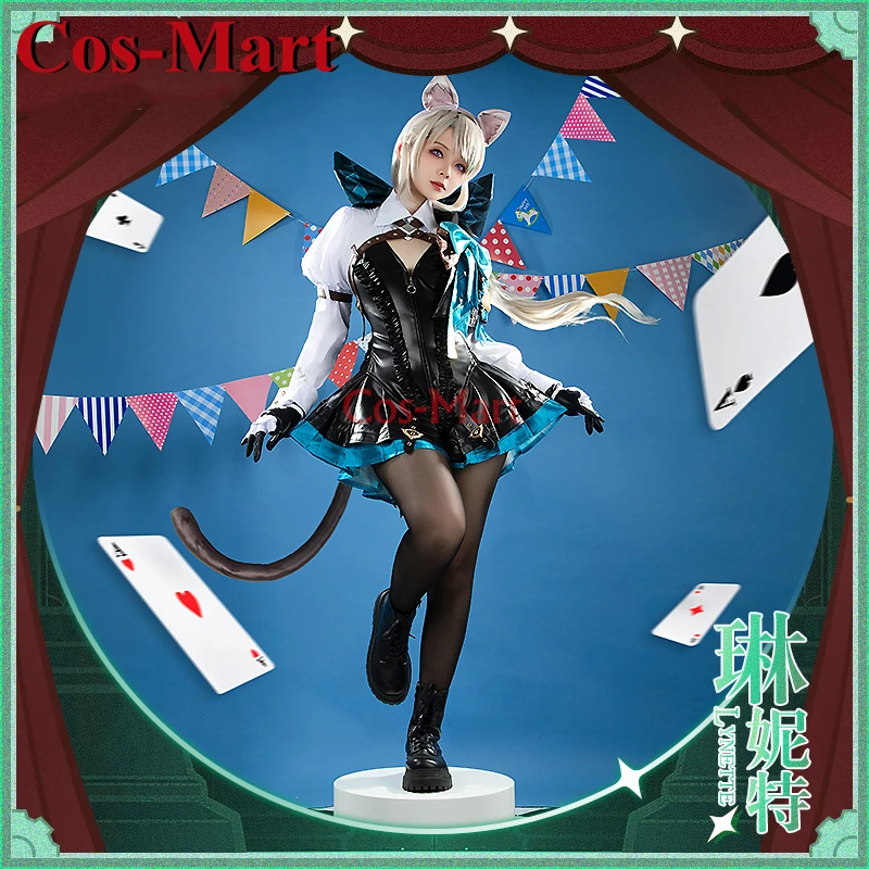 Cos-Mart Hot Game Genshin Impact Lynette Cosplay Costume Fashion Sweet Combat Uniform Halloween Party Role Play Clothing New