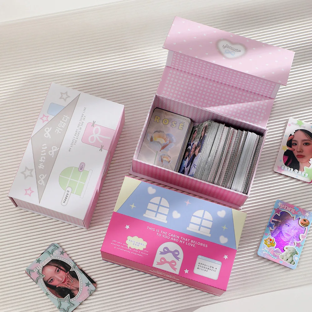 Imagem -05 - Minkys Kawaii House Series Kpop Photocards Toploader Collect Box Caixa de Armazenamento de Cartões Pequenos Caixa de Classificação Papelaria 3