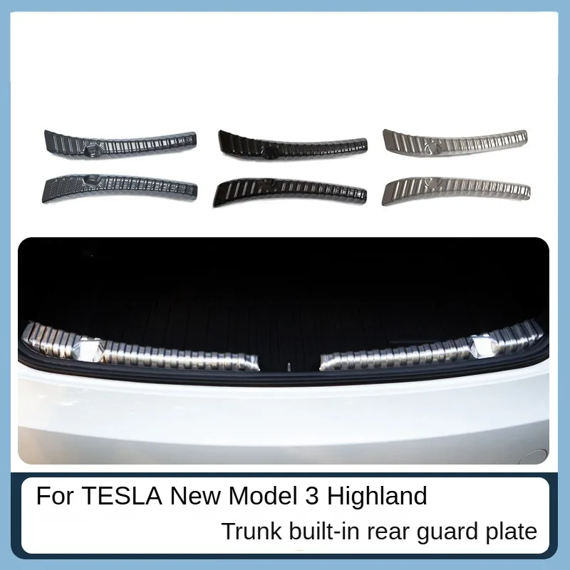 

Trunk Threshold Strip For Tesla Model 3 Highland 2024 Metal Mats Sill Guard Rear Cargo Anti Scratch Trim Protector Accessories