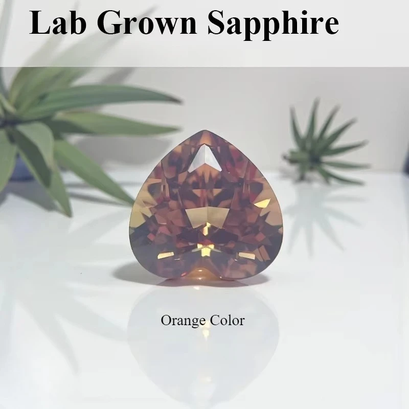 Hochwertige im Labor gezüchtete Saphire im Herzschliff in verschiedenen Farben und Größen für Anhänger, Ringe und DIY-Schmuckherstellung, wählbares Zertifikat – Detail 1