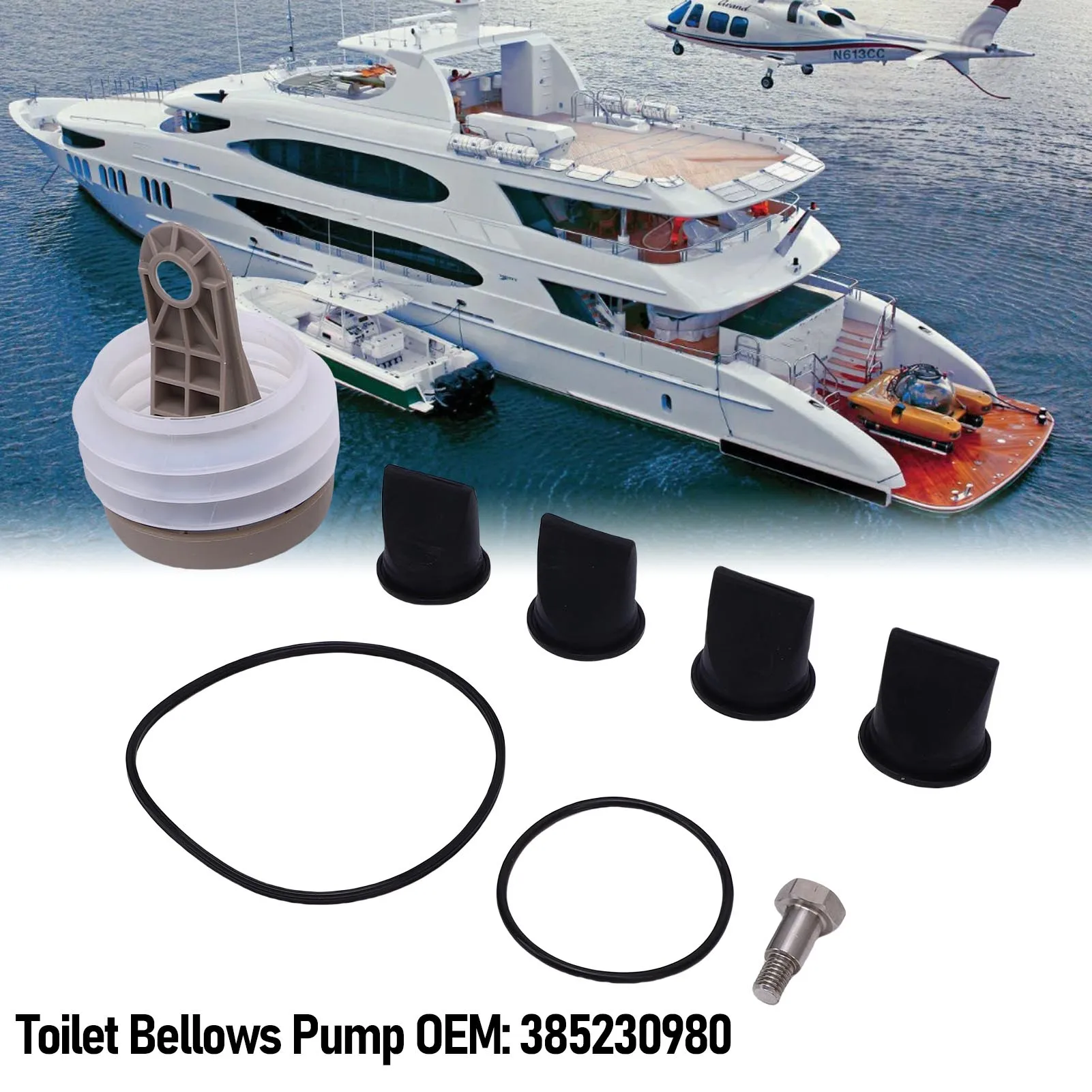 Bellows Pump Kit with O Ring 385230980 Replacement For Sealand S T J VHT VG Series Vacuum Pumps Toilet Bellows Pump