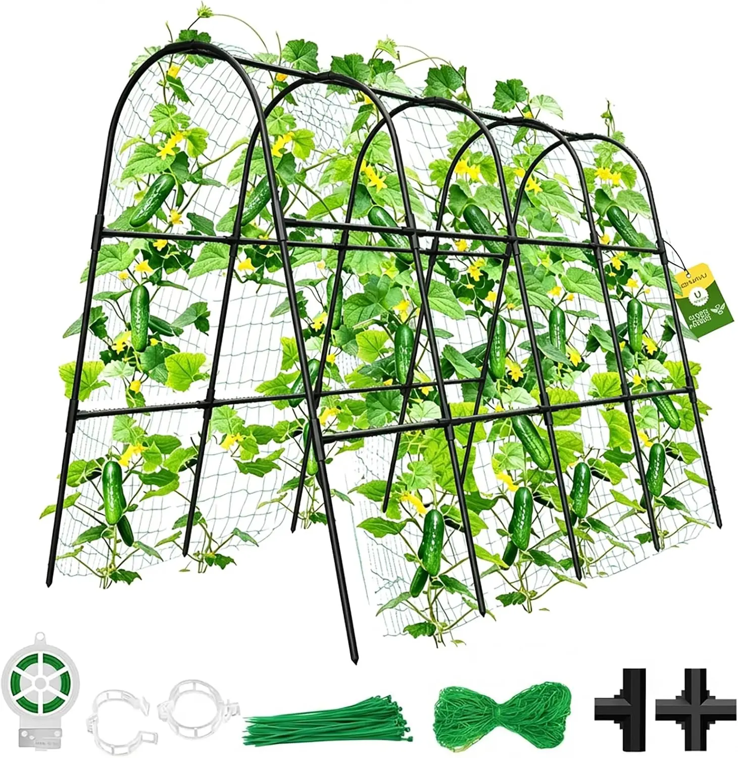 

Опора для огурцов для приподнятых грядок, U-образная садовая арка для вьющихся растений на открытом воздухе, металлическая арка-опора для овощей, подставка для растений