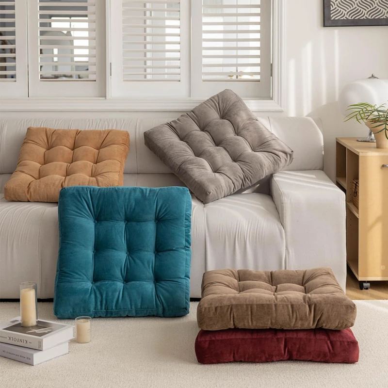 حصير وسادة مقعد أرضية كبيرة ، وسادة سميكة ، وسادة حصيرة ، Poufs العثماني ، التأمل البني ، كرسي ، المنزل ، المكتب