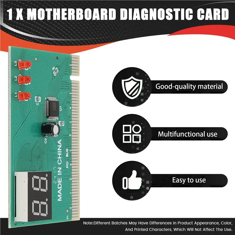 Efficient 2 - Bit Pci Motherboard Fault Test Card Desktop Computer Detection Card Pci Motherboard Tester Diagnostic Display