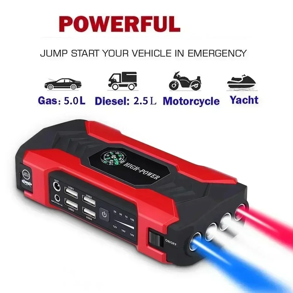 99800mAh 20000mAh Car Jump Starter 3000A Starting Device Portable Power Bank Battery Starter Launcher For Car Booster Articles