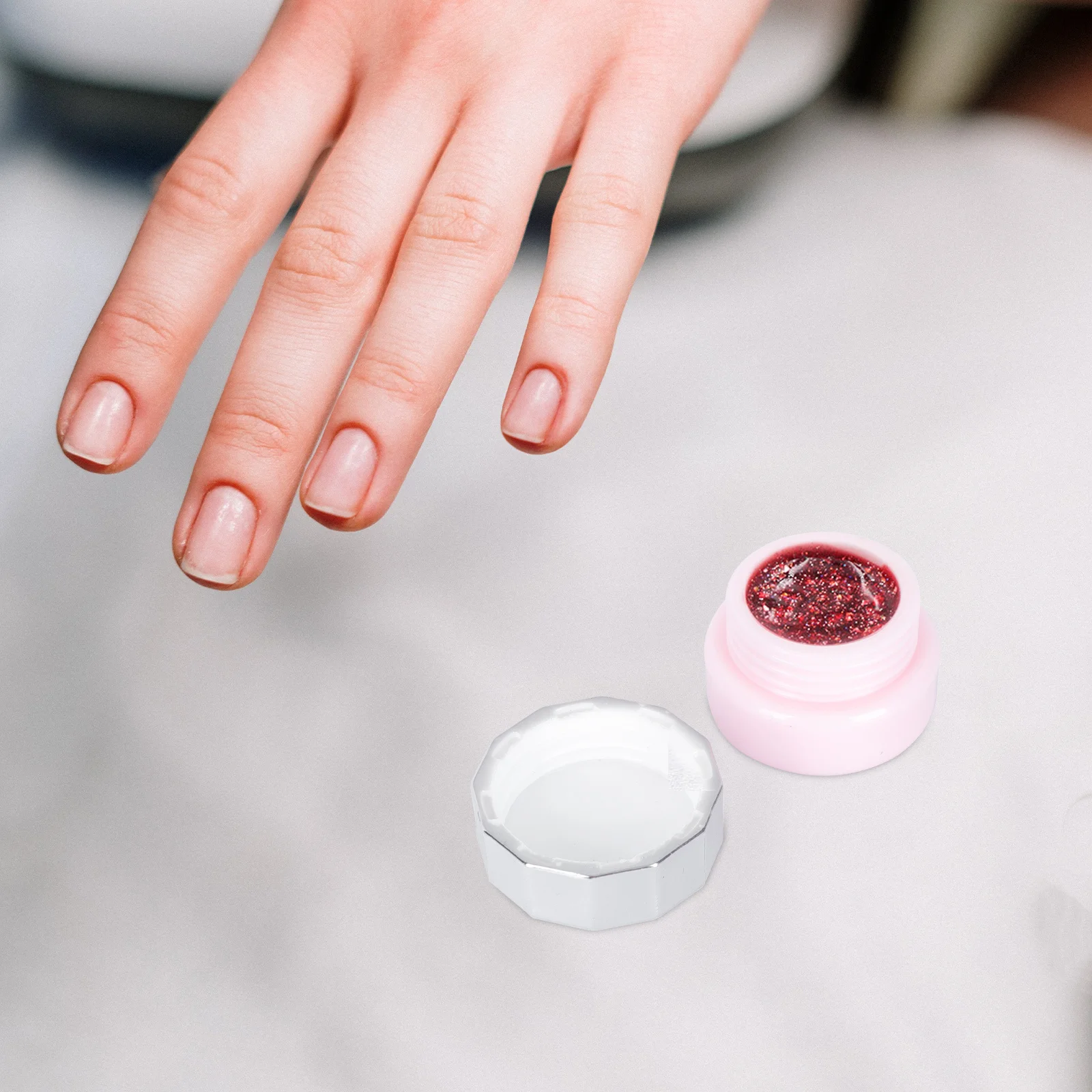 ขวดเจลกาวติดเล็บ 4 ชิ้น ภาชนะเปล่าแบบพกพาสำหรับเดินทาง ขวดพลาสติกทนทานสำหรับเก็บโลชั่น ครีม