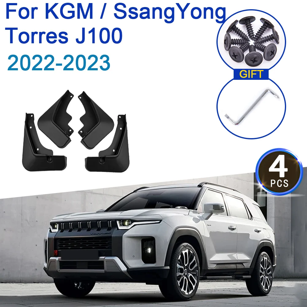 

Car Fenders For KGM SsangYong Torres Accessories J100 2022 2023 Auto Mudflaps Mud Flare Front Rear Splash Guards MudGuards Tools