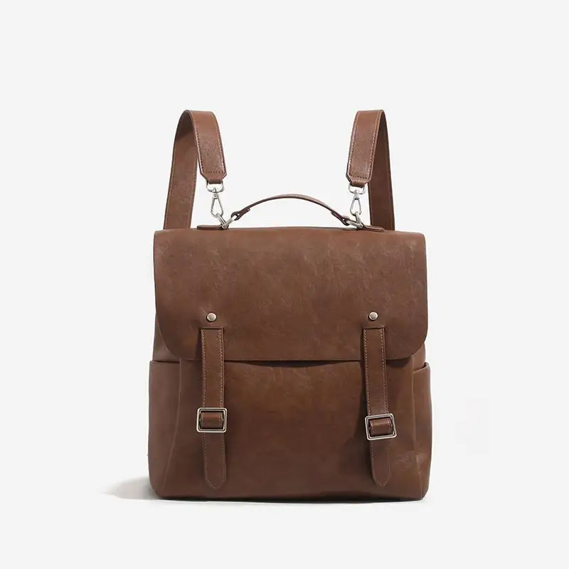

2026 European/American Fashion High-quality Genuine Leather Large Capacity Simple Commuting Versatile Backpacks For Women Trendy