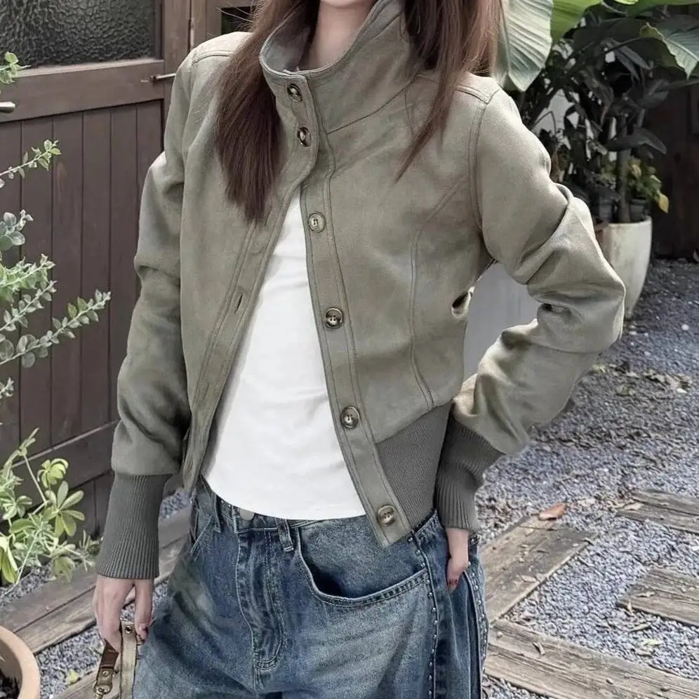 

Американская уличная мода в стиле ретро, повседневный стиль, облегающая универсальная верхняя одежда, пальто без рукавов из полиэфирной ткани с воротником-стойкой