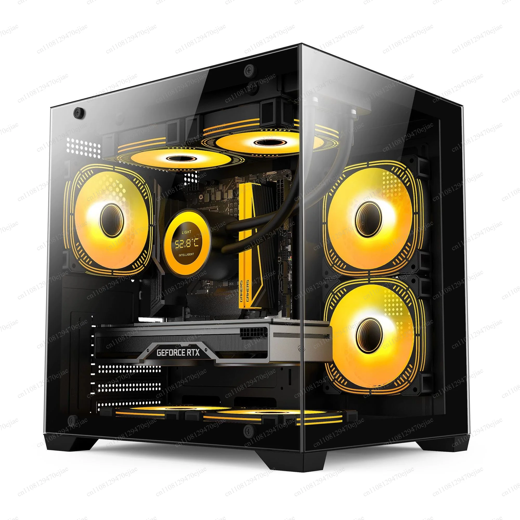 Panoramic Fish Tank PC Case | Pillarless Tempered Glass mATX Chassis | 240mm AIO & Long GPU Support