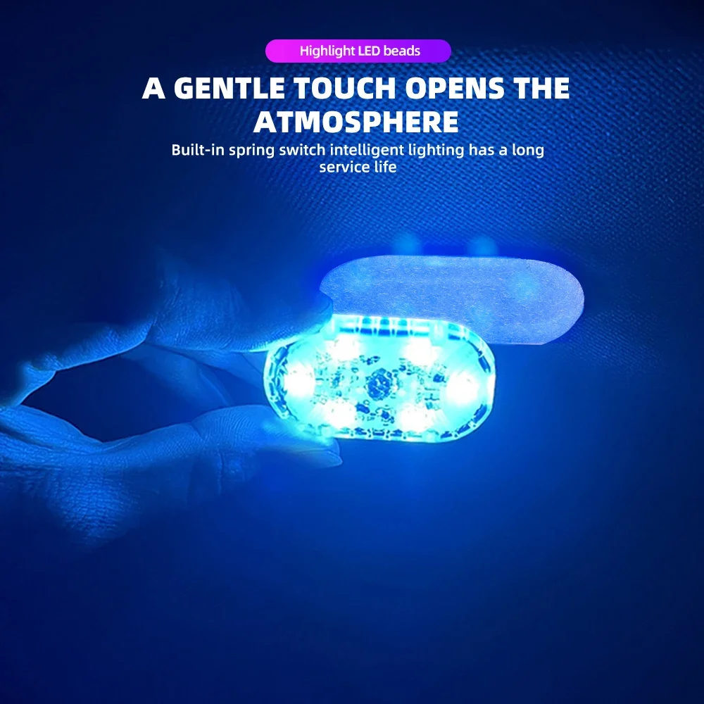 Car Led Touching Light Tiny Size Magnetic Roof Reading Light USB Rechargeable Gentle Illumination Lamp for Floor Trunk