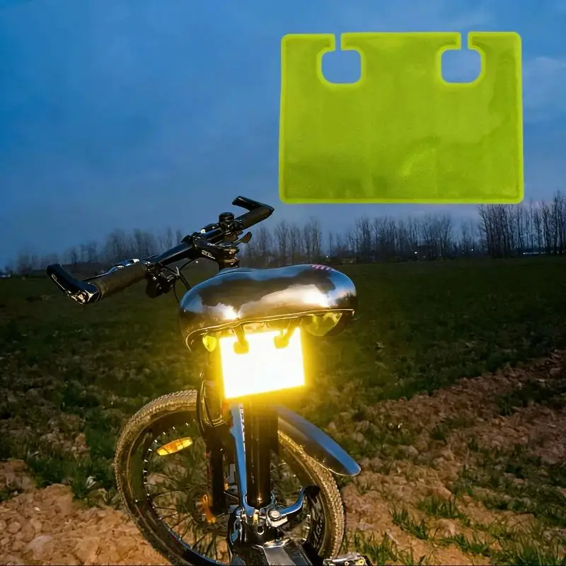 New 5Pcs Elastic Cycling Reflective Rectangle Sign Visibility Night Riding Safety Warning Rectangle Pendant For Bicycle Seat