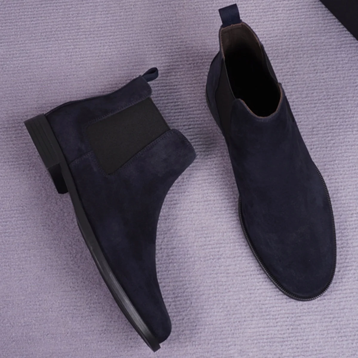 

Dave&Di Minimalist British Genuine Leather Flat Bottomed Shoes Men's Boots For Autumn And Winter Business Leisure Chelsea Boots