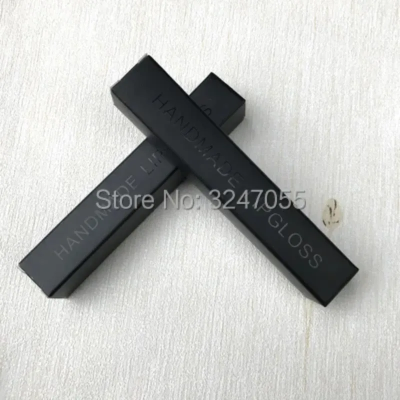 100pcs/lot 2*2*12cm 2*2*13cm Cosmetic Black Paper Packing Box for Lip Gloss Tube, Empty Paper Packing Box of Lipgloss Container